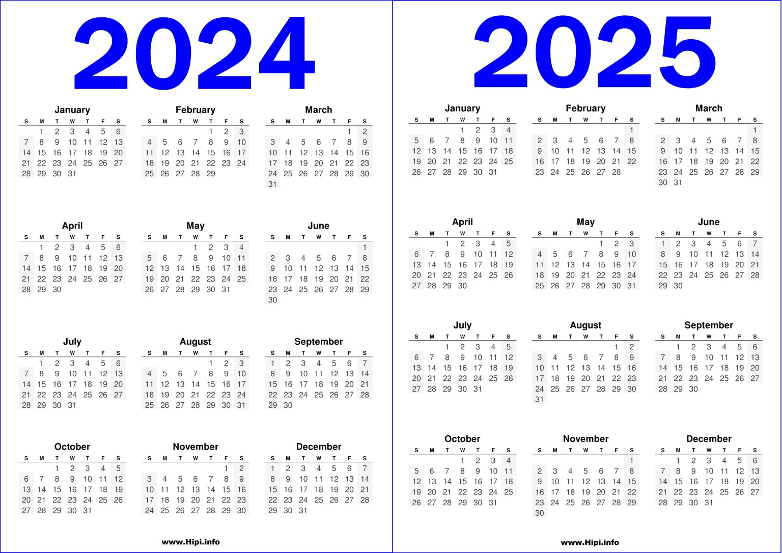 2024 2025 Calendar Printable Free Free Download Hipi.info