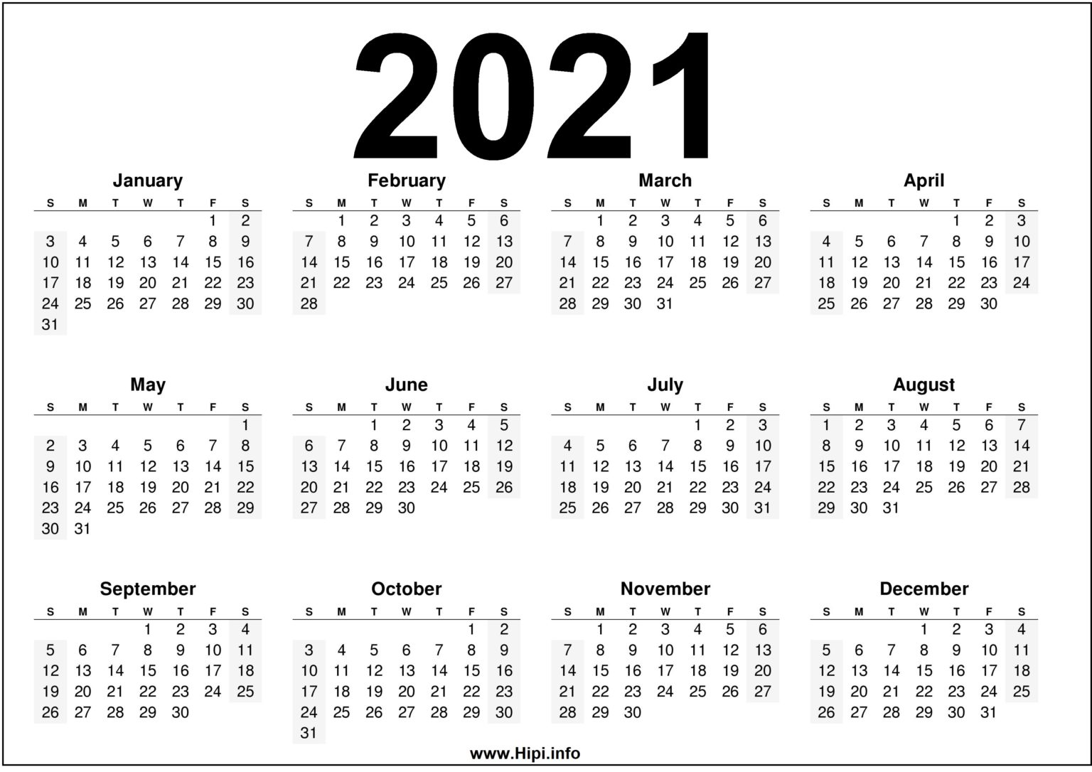 2021 Calendar Printable Free Free Download Hipi info Calendars 