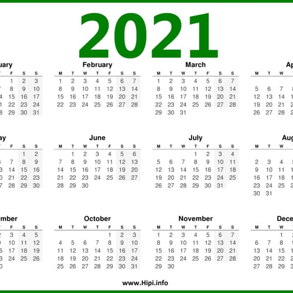 Printable 2021 Calendar with US Holidays - Red color - Hipi.info