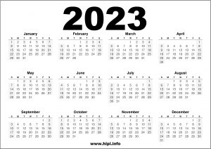 Calendar 2023 Black and White - Hipi.info