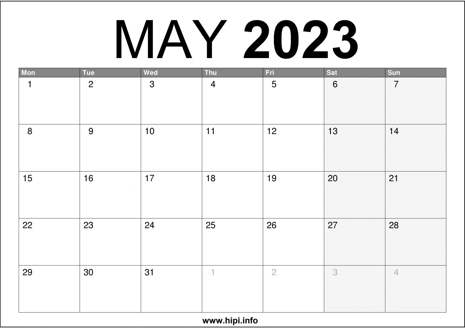 May 2023 UK Free Printable Calendar Hipi info