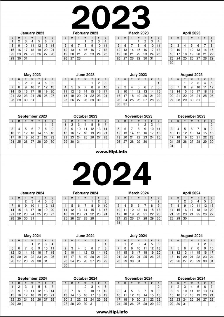 20232024 Two Year Calendar Printable Hipi.info