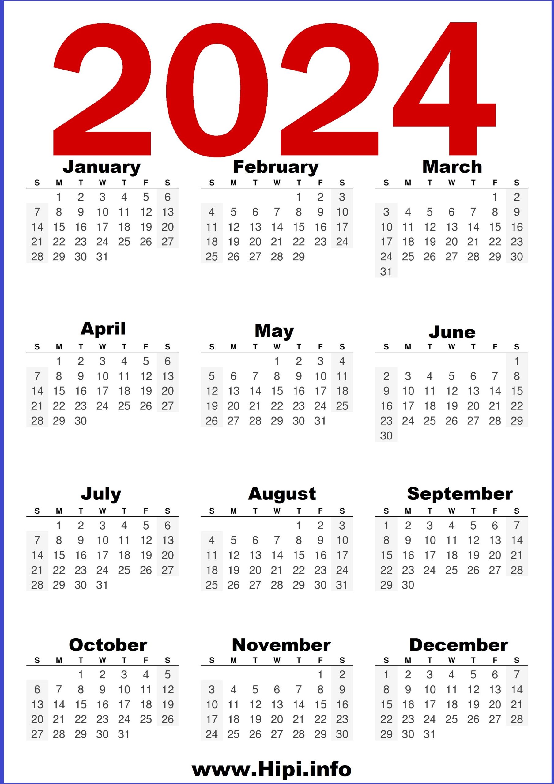 Calendar 2024 A4 Size One Page Hipi.info
