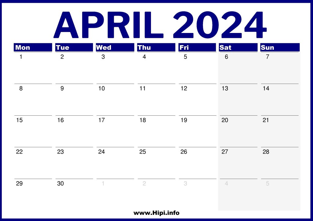 Uk April 2024 Printable Calendar Images And Photos Finder