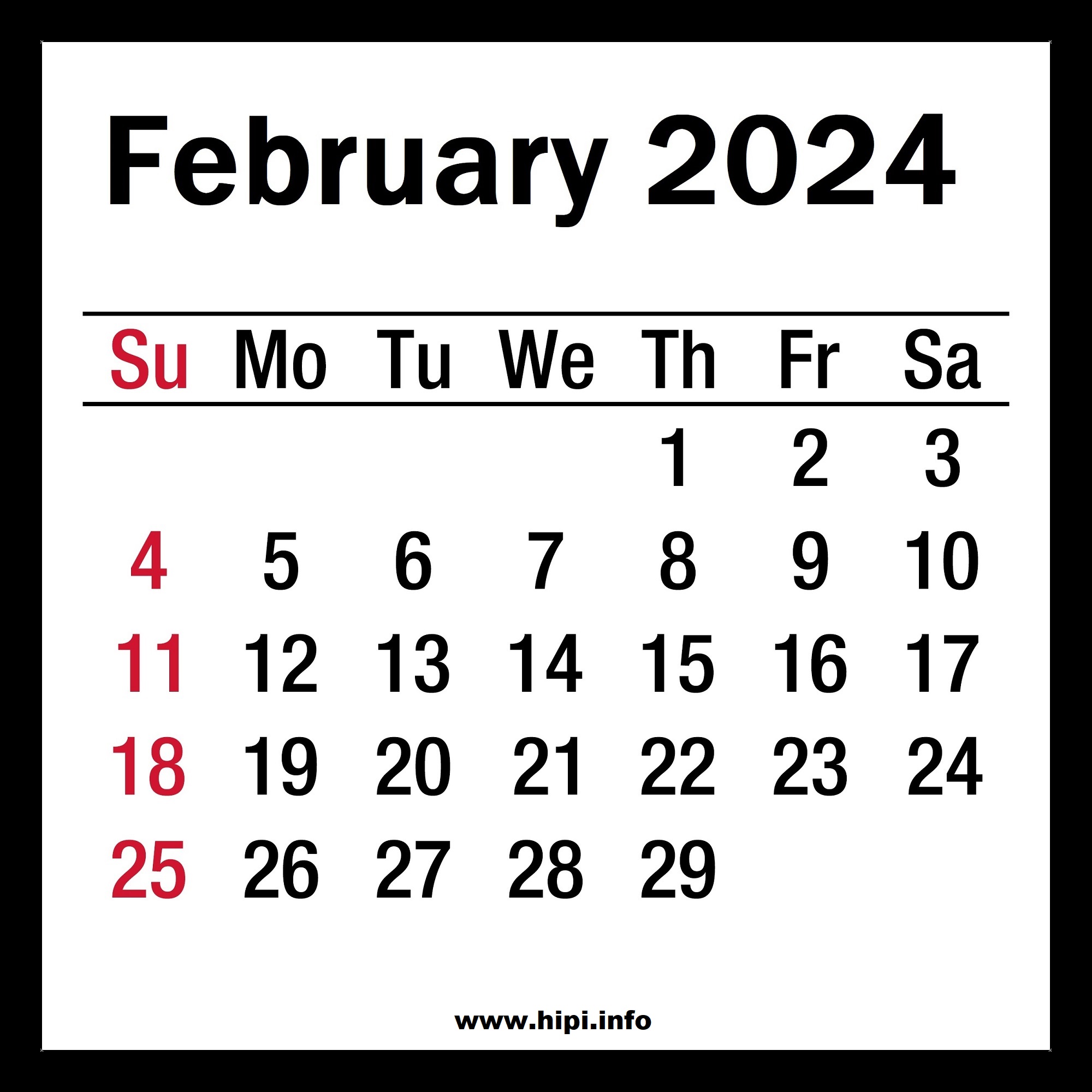 February 2024 Calendar Hipi.info