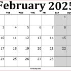 February 2025 UK Printable Calendar