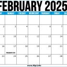 Printable February 2025 US Calendar