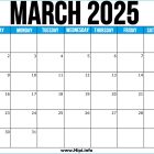 Printable March 2025 Calendar US