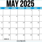 May 2025 US Printable Calendar Free
