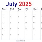 2025 July UK Calendar Printable UK