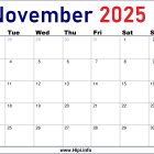 2025 November UK Calendar Free Printable UK