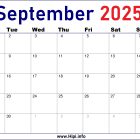 2025 September UK Calendar Printable Free